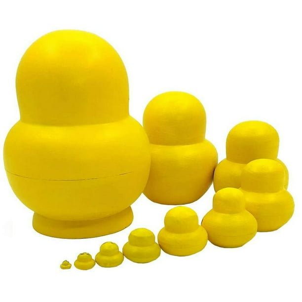 Poupées Gigognes Russes 10 Pièces En Bois Coloré – Matriochka Empilables Pour Enfants, Adultes, Cadeau Anniversaire Ou Noël