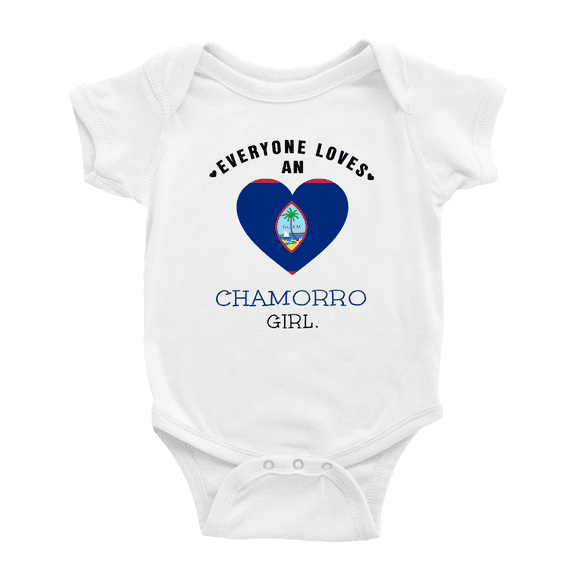 Everyone Loves an Chamorro Guam Girl Cute Baby Clothes For Boy Girl (White, 12-18 Months)