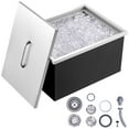thumbnail image 1 of VEVOR Drop in Ice Chest, 20"L x 14"W x 12"H Stainless Steel Ice Cooler, Commercial Ice Bin with Cover, 40 qt Outdoor Kitchen Ice Bar, Drain-pipe and Drain Plug Included, for Cold Wine Beer, 1 of 9