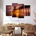 thumbnail image 3 of Elephant Stock Sunset At Huntington Beach Pier Wall Art - Horizontal Multi Panel Canvas - Living Room Wall Decor - Nautical Multi Panel - Brown And Orange Decor - 68" x 42", 3 of 8
