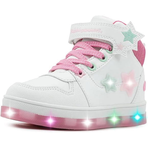 Tenis Luz Led Bota Gamer Niño Bubble Gummers Importado 15-21 (Blanco, Sistema tallas calzado JP, Niño (2-5 años), Medición, 21.0 cm)