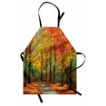 thumbnail image 1 of Rustic Apron, North Woods Falling Leaves Fall Park Road Autumn Leaves Seasonal Colors Romantic, Unisex Kitchen Bib with Adjustable Neck for Cooking Gardening, Adult Size, Multicolor, by Ambesonne, 1 of 4