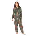 thumbnail image 4 of 1 Piece Adult Onesie Pajamas Cozy & Loose-Fit Sleepsuit Loungewear with Pockets Red and Green Plaid Small, 4 of 7
