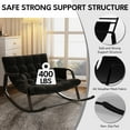 thumbnail image 6 of Ninecer Patio Rocking Chair 400 lbs, Comfy Rocker Chair for Living Room, Porch, Backyard, Steel patio Lounge Rocker Recliner Chair with Storage Bag for Adults, Black, 6 of 7
