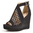 thumbnail image 2 of Nuevas sandalias de cuña Zapatos de mujer ahuecados con boca de pez de fondo grueso para mujer Wmkox8yii sa3546, 2 of 9