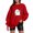 Red, variant on Vedolay Sweatshirts Womens Oversized Sweatshirt Basic Solid Sleeve Hooded Pullover Tops,Dark Gray XXL