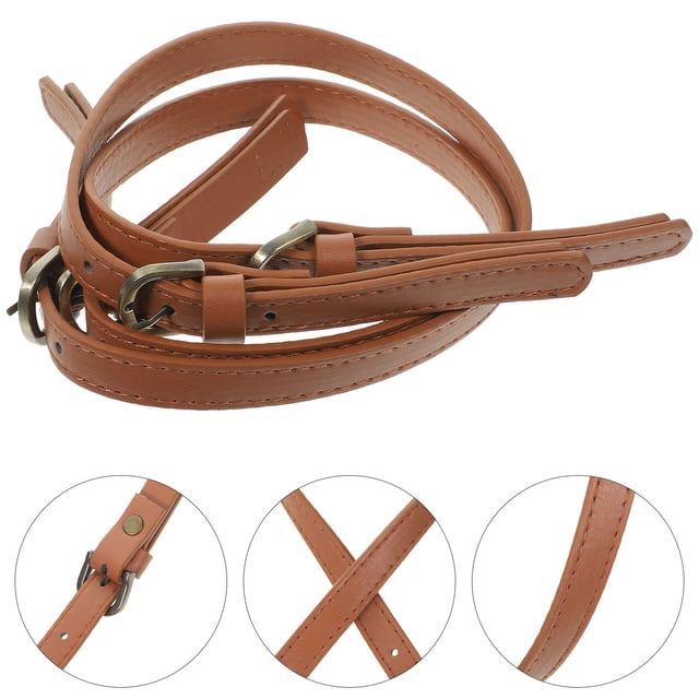 Milisten 2Ensemble Sangle de Sac Double Clip Poignée pour Sacs Marron DIY Poignée pour Sac de Femmes