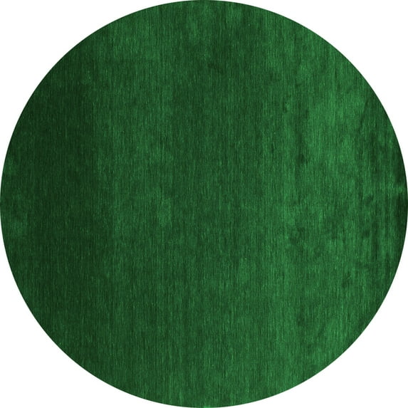 Ahgly Company Indoor Round Abstract Green Contemporary Area Rugs, 5' Round