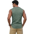 thumbnail image 4 of Mens Bodybuilding Tank Tops Ribbed Knit Sleeveless Gym Shirts, Workout Muscle Slim Fit Tees Green L, 4 of 4