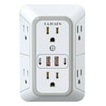 thumbnail image 1 of Multi Plug Outlet Surge Protector Wall Charger6 Outlet Extender with 4 USB Charging Ports (4.8A Total) 3-Sided 1050J Power Strip  Adapter Spaced Outlets  for Home Indoor, 1 of 9