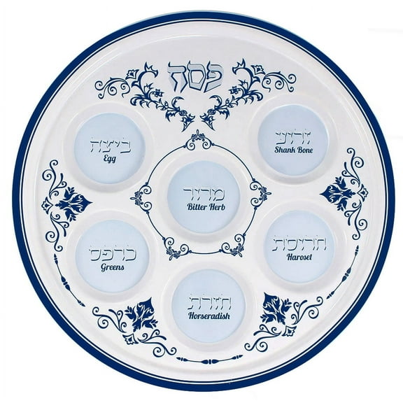 Renaissance Passover Seder Plate - Ceramic Plate - by Zion Judaica