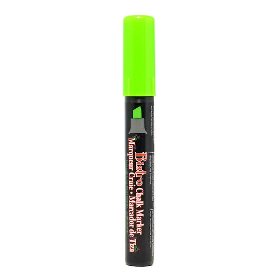 Bistro Chalk Markers fluorescent green, chisel point (pack of 12)