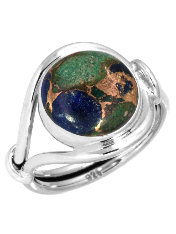 925 Sterling Silver Ring Natural Mohave Azurite Handmade Jewelry