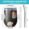 thumbnail image 5 of 12oz Stemless Wine Tumblers Black Christmas Santa Pattern Vacuum Insulated Stainless Steel Travel Tumbler Cups Mug with Lid and Straw for Champaign,Cocktail,Beer with Cleaning Brush, 5 of 5