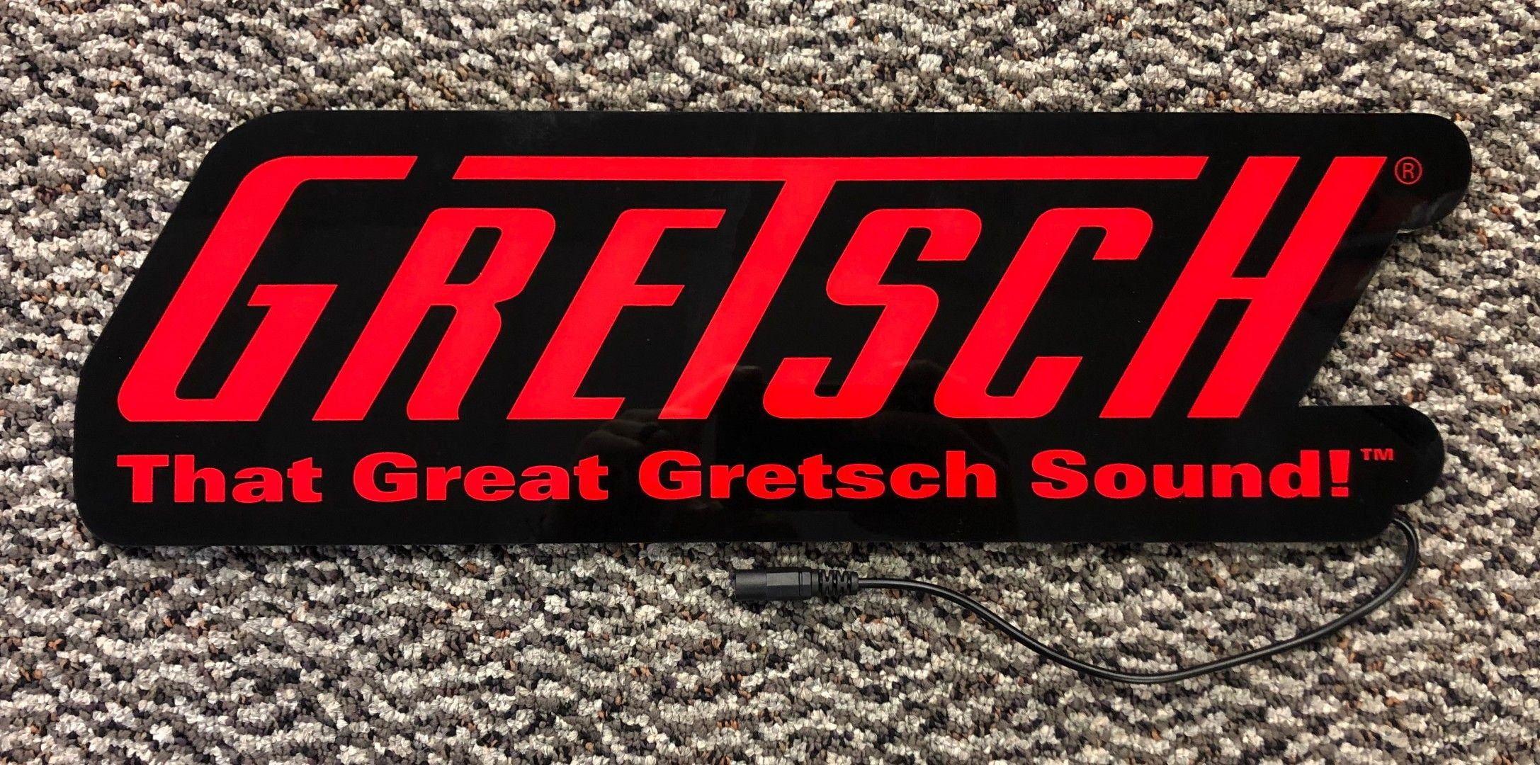 Gretsch Guitars Logo LED Light Up Display Store Sign with Power Supply
