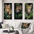thumbnail image 1 of Designart "Tigers In Asian Painting IX" Asian Framed Wall Art Set Of 3 - Green Asian Art Frame Gallery Set For Office Decor, 1 of 6