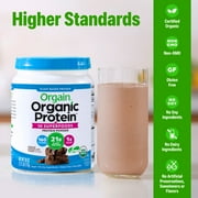 Orgain Organic Vegan 21g Protein Powder + 50 Superfoods, Plant Based, Chocolate 1.12lb