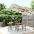 thumbnail image 1 of vidaXL 7 Piece Garden Bar Set Grey Poly Rattan& Solid Wood Acacia, 1 of 4