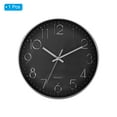 thumbnail image 3 of Uxcell 12" Wall Clock Battery Operated Silent Non Ticking Round Clock, Black Silver, 3 of 6