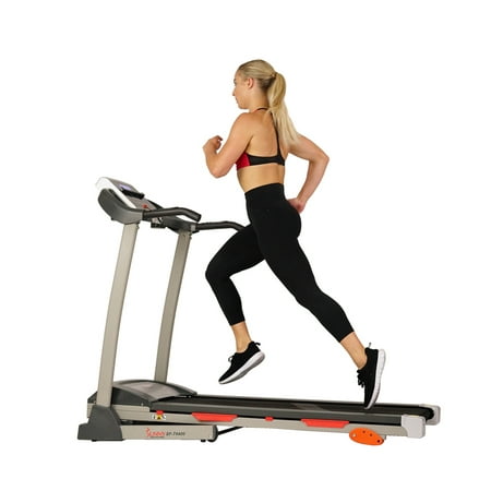 Sunny Health & Fitness Treadmill with Manual Incline, Pulse Sensors, Folding, LCD Monitor for Exercise SF-T4400