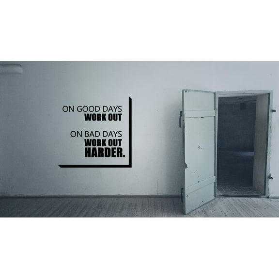 On Good and Bad Days Fitness Workout Success Motivation Quotes Wall Decal Fitness Healthy Lifestyle for Girls / Boys Gym Home Sports Room Decor Vinyl Wall Art Sticker Decoration Size (20x20 inch)