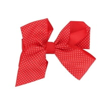 6 inch Grosgrain Hair Bow Hair Clip for Girls - Red Polka Dots