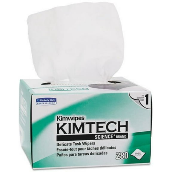 Kimtech Science KimWipes Delicate Task Wipers; 4.4 x 8.4 in. 1-ply 280 ea (Pack of 4)