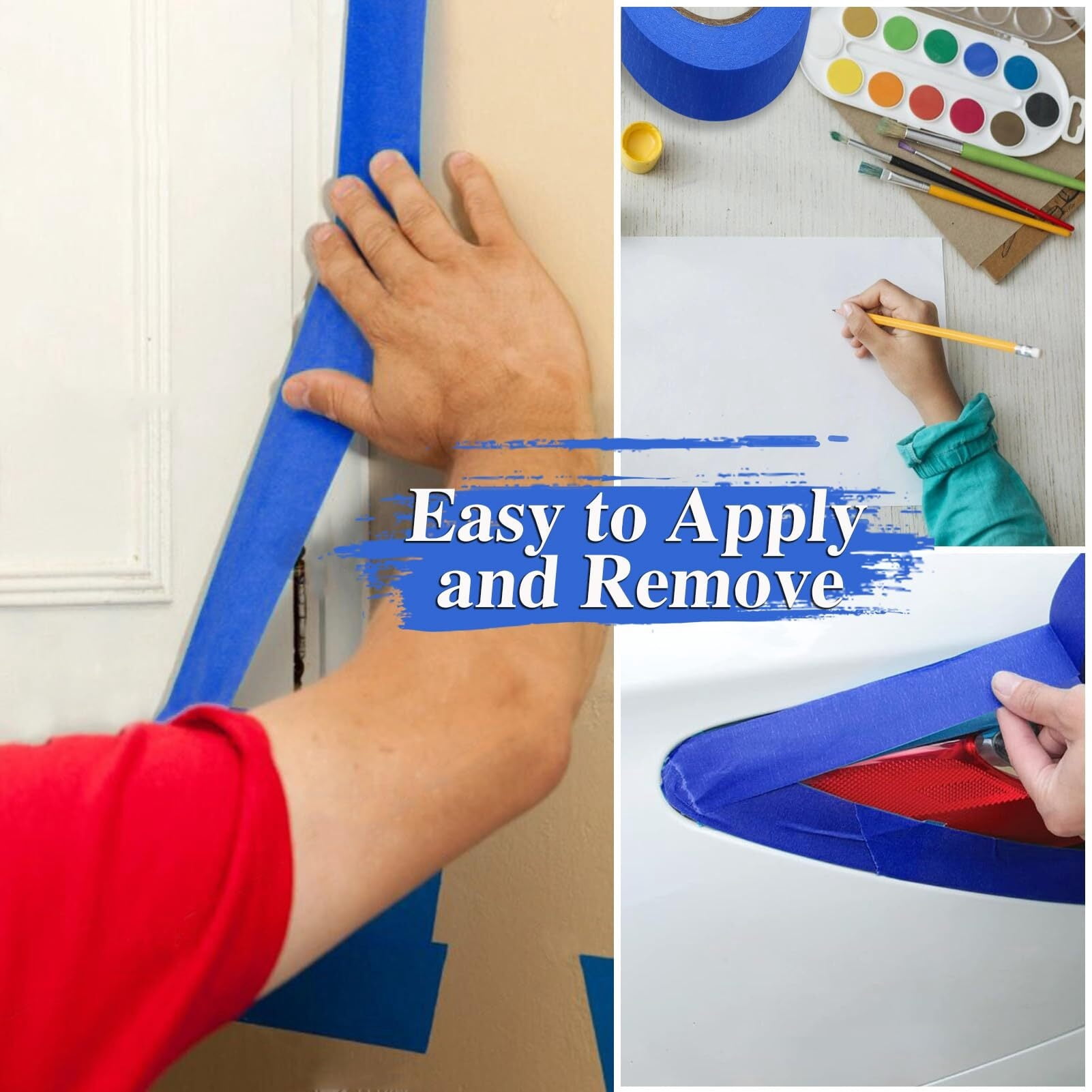 Painters Tape 2 Inch Wide, 4-Packs Blue Painters Tape for General Purpose Use, 2 Inches X 55 Yards X 4 Rolls, 330 Yards in Total
