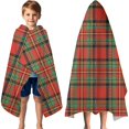 thumbnail image 3 of Red Green Checkerboard Checkered Pattern Hooded Bath Towel，60"x35" for Ages 3 To 12 Kids, Quick Dry Lightweight Soft Microfiber Hood Beach Towel Cover Up for Kids, 3 of 7