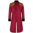 thumbnail image 3 of purcolt Men's Medieval Stand Collar Circus Halloween Punk Jacket Suit Party Fancy Dress Up Ringmaster Tailcoat Jacket, 3 of 8