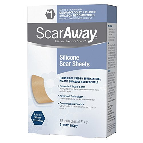 ScarAway Feuilles de Cicatrices en Silicone (1,5 Po x 3 Po) 8 ct