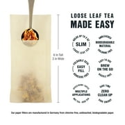 Tiesta Loose Leaf Tea Filters, Disposable Tea Infuser Bags, Natural Unbleached Paper Tea