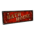thumbnail image 1 of Outdoor Red Bath House 4"x12" Metal Sign, Wall Décor for Mancave, Den, and Gameroom, 1 of 4