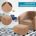 thumbnail image 4 of Topchances Large Size Velvet Ottoman Slipcover, Stretch Rectangle Footstools Covers, Foot Stool Soft Furniture Protector for Living Room, Bedroom, 4 of 7
