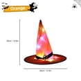 thumbnail image 1 of Sombrero de bruja luminoso con luz LED para Halloween, decoración para exteriores, jardín, fiesta de adultos, graduación, disfraz, 1 of 4
