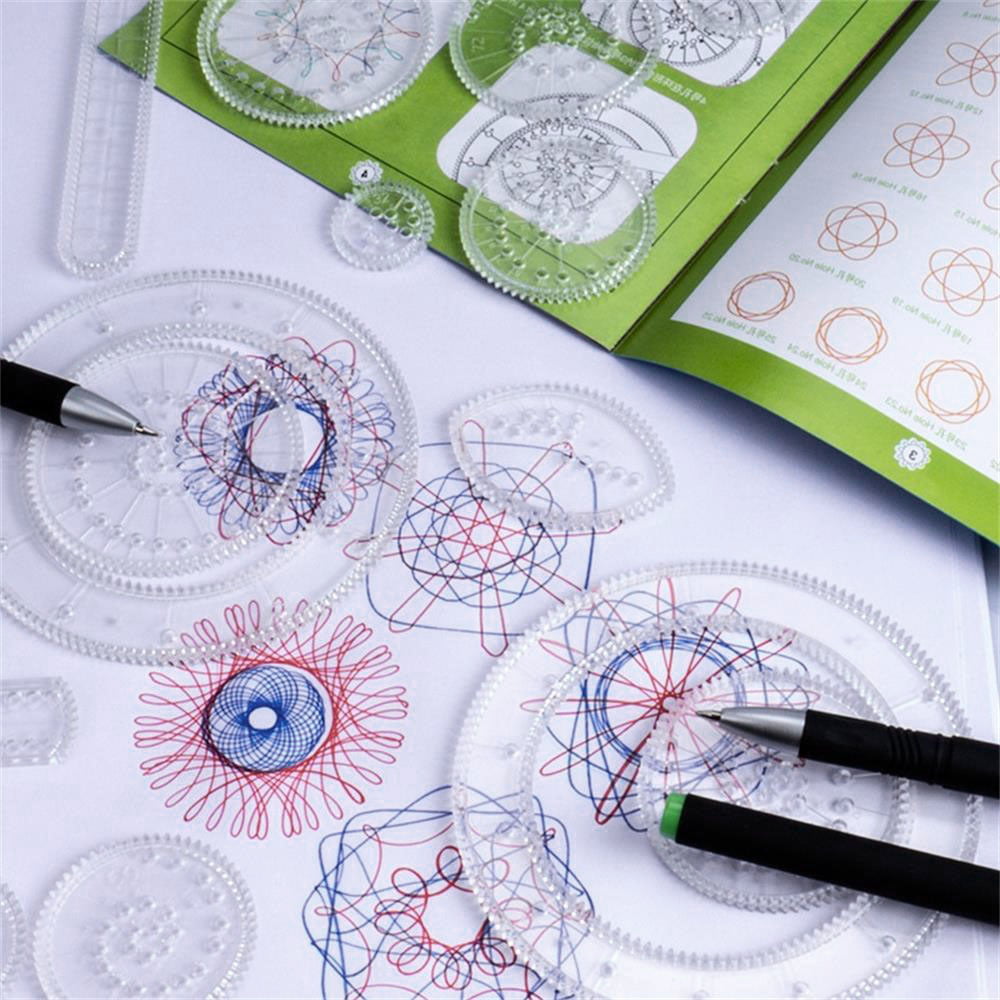 27pcs Original Spirograph Design Set Tin Draw Drawing Art Craft Create Toys Gift 