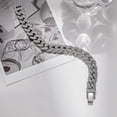 thumbnail image 3 of Solid 925 Sterling Silver Cuban Link Bracelet for Men / 18cm, 3 of 5