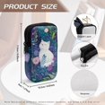 thumbnail image 6 of SEANATIVE Double Eyeglass Case with 2 Compartments, Portable Eyeglasses Case Zipper Glasses Pouch Shockproof Waterproof Lightweight Travel Eyewear Pouch Bag, White Cat Leaf Floral Green, 6 of 7