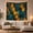 Gold Honeycomb, variant on Dark Honeycomb Grid with Amber Center Band, Moody Abstract Style for Abstract Art Fans, Geometric Wall Decor Housewarming Gift, Tapestry Wall Hanging for Bedroom and Office