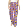 thumbnail image 2 of Goofa Yellow Lemon And Orange Printed Soft Pajama Pants for Women, Wide Leg Comfy Casual Lounge Yoga Pants-Medium, 2 of 9