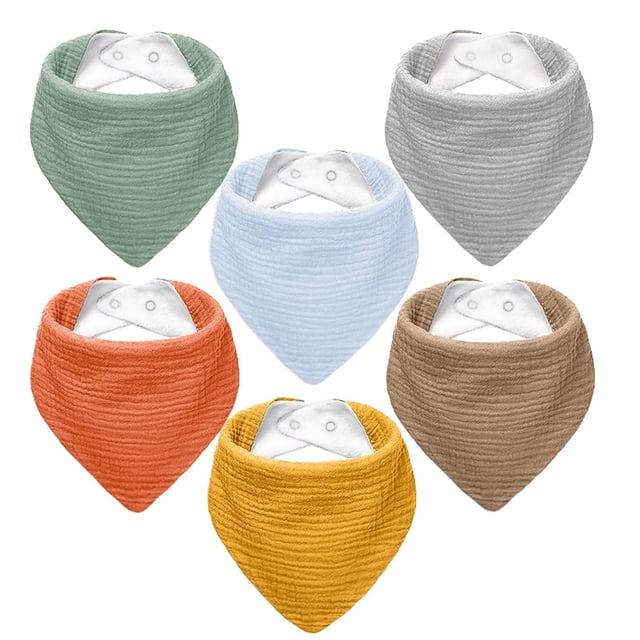 Baberos para Bebé NISXABEBE Muselina Bandana Paquete de 6 Colores Suaves