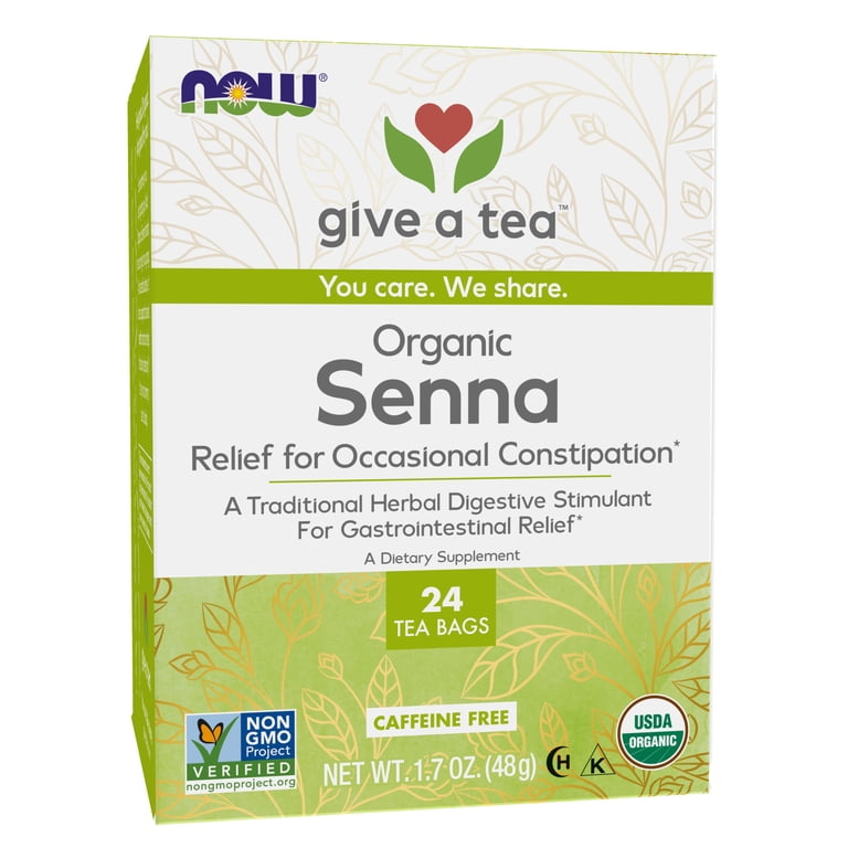 NOW Foods Organic Senna Tea, Laxative Leaves for Constipation