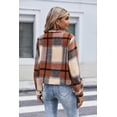 thumbnail image 5 of Chaqueta de otoño a cuadros de franela corta para mujer, modelo Zeagoo Shacket, 5 of 5