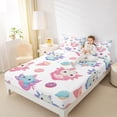thumbnail image 4 of Homewish Cartoon Axolotl Bed Sheets 4pcs for Kids Girls, Kawaii Ice Cream Donut King Sheets, Cute Animal Wildlife Sheet Set, White Room Decor, 4 of 7