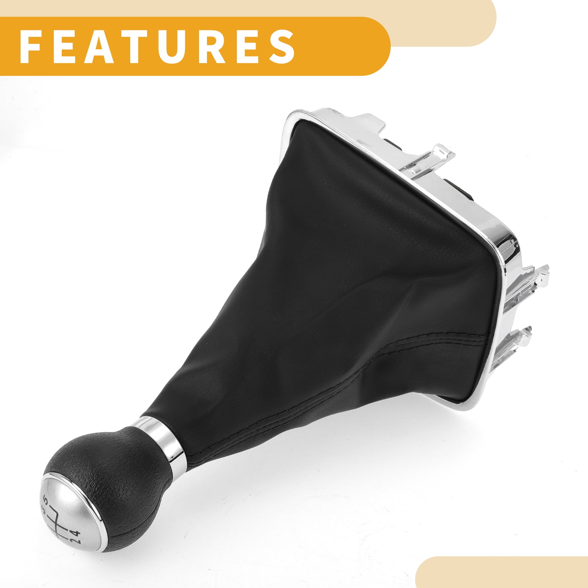 Unique Bargains 5 Speed Gear Shift Knob with Cover No.5N0711113 - Stick Shifter Knob - for VW Golf Plus 5M Plastic 1 Pc