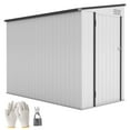 thumbnail image 1 of Outsunny 4' x 8' Lean to Outdoor Shed with Lock, White, 1 of 10