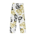 thumbnail image 5 of Balery Men'S Golden Glitter Butterflies Pants,Sleepwear Pants,Pajama Pants,Pj Bottoms Drawstring And Pockets-Xx-Large, 5 of 9