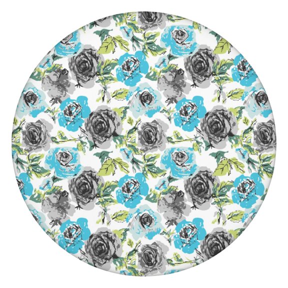 Round Fitted Tablecloth with Elastic Edges Fits 36"-44" Round Tables Pioneer Colorful Floral Waterproof Table Cover Washable Indoor and Outdoor for Party Kitchen Dinner Banquet Patio Picnic