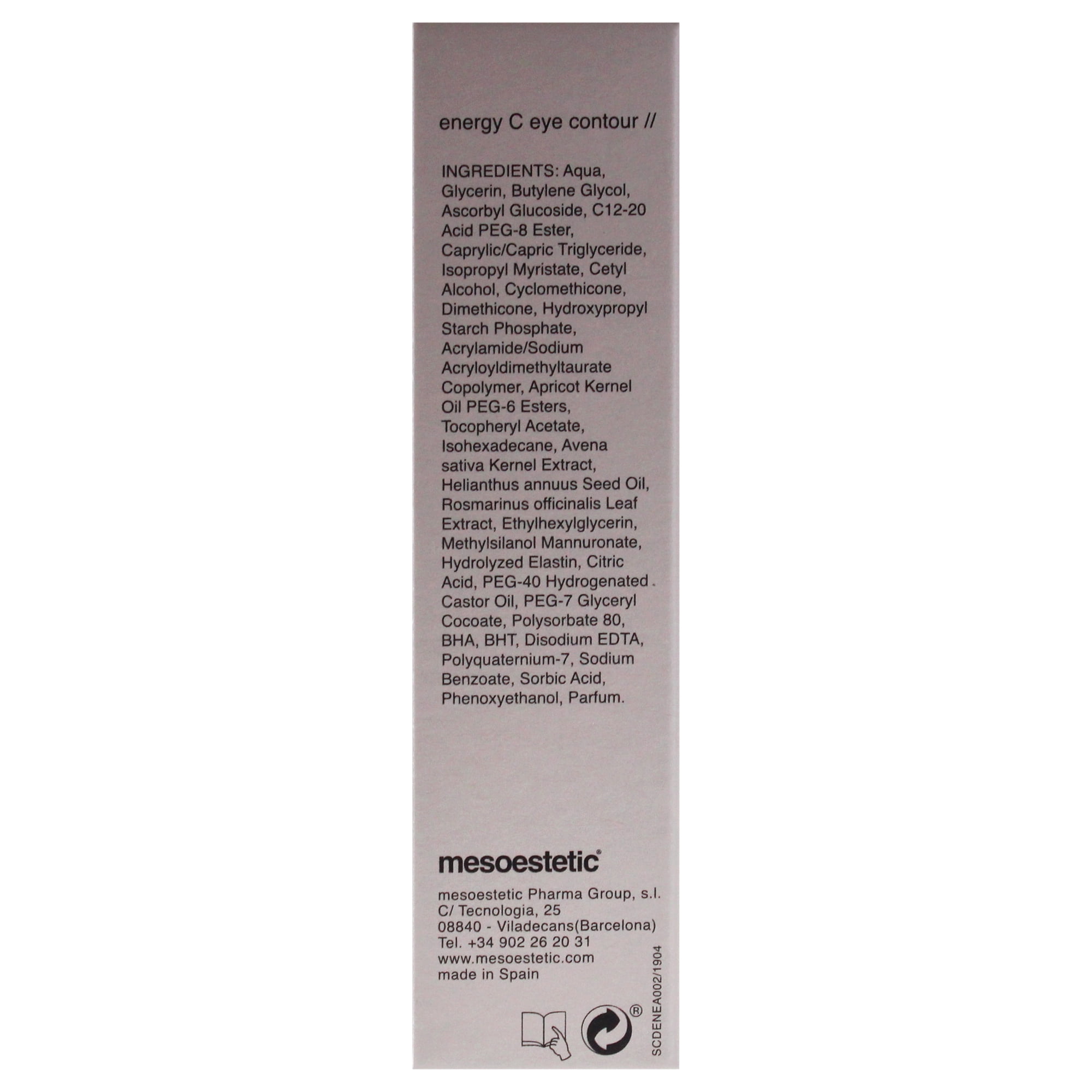 Energy C Eye Contour by Mesoestetic for Unisex - 0.5 oz Contour