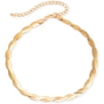 thumbnail image 1 of Abc Style Gargantilla Trenzada de Chapa de Oro 18k Ajustable Elegante Diseño Joyeria Bisutería, 1 of 4